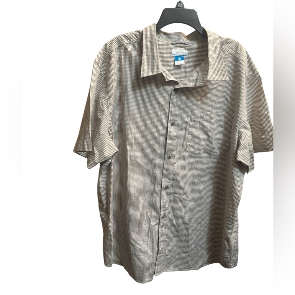 COLUMBIA Men's Cotton Button Down Shirt Short Sleeve Performance Wear Outdoors